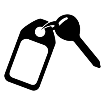 a black and white silhouette of a key