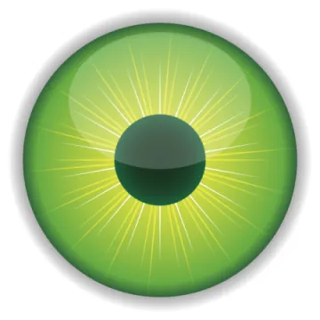 an illustration of a green eye