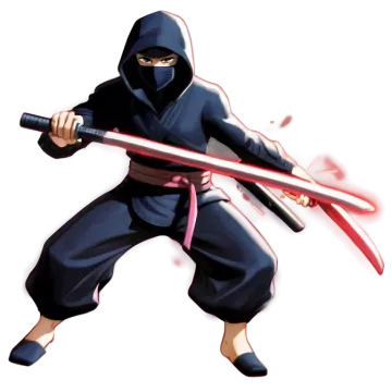 a man in a ninja costume holding a sword