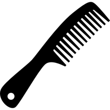 a black and white silhouette of a comb