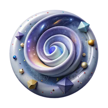 a spiral with planets and stars in the background