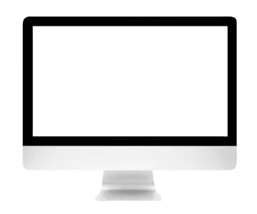 a computer monitor on a white background