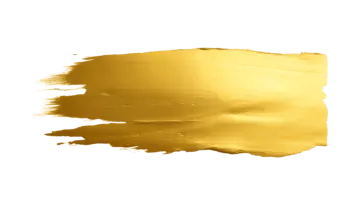 a gold paint stroke on a white background