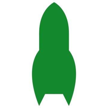 a green rocket icon on a white background