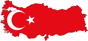 a map with the flag of turkey
