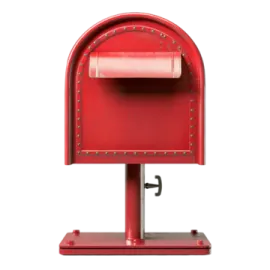 a red mailbox on a white background