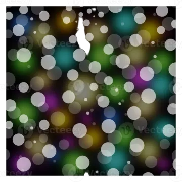 a black background with white and green circles