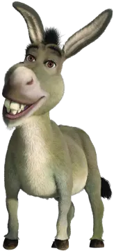 an illustration of a donkey with its mouth open