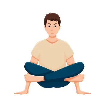 a man sitting on the floor with his legs crossed
