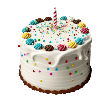 a birthday cake with a candle on top