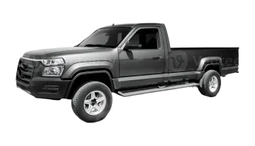 a black pickup truck on a white background