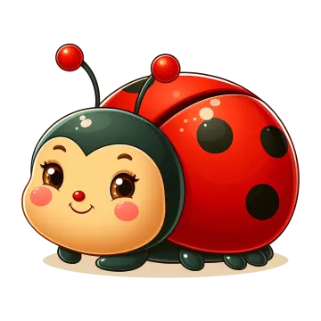 a cute ladybug sitting on the ground
