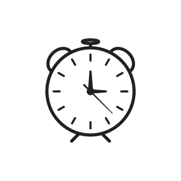 a clock icon on a white background