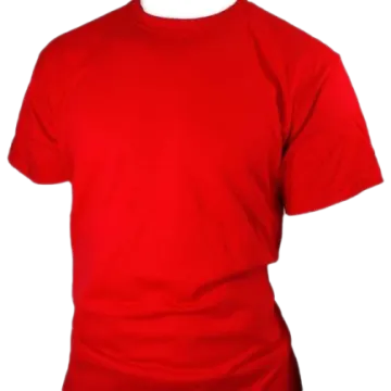 a red t - shirt on a white background