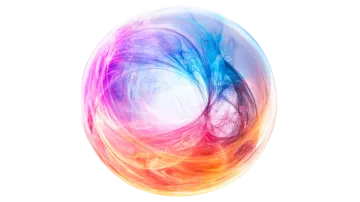 a sphere with colorful swirls on it