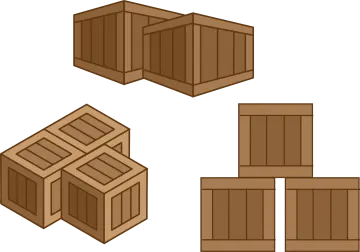 a set of three wooden boxes