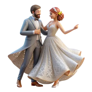 a bride and groom are dancing together