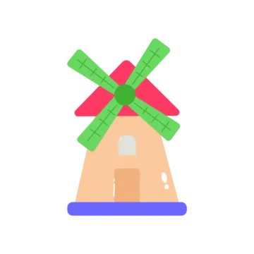 an icon of a windmill on a white background