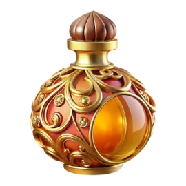 a bottle of perfume on a white background