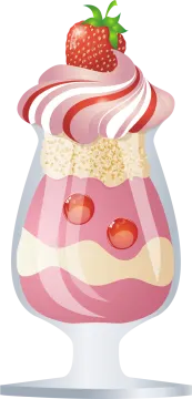 a dessert in a glass with strawberries on top