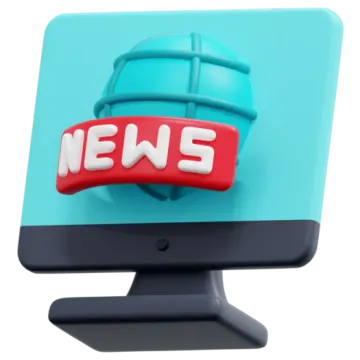 a computer screen with the word news on it