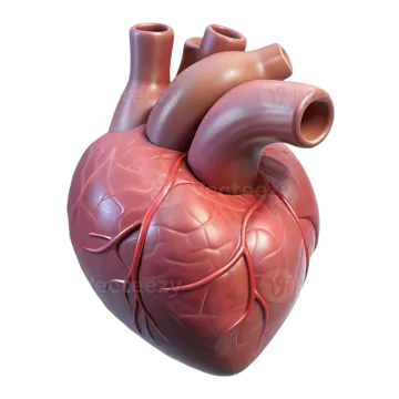 a human heart on a white background