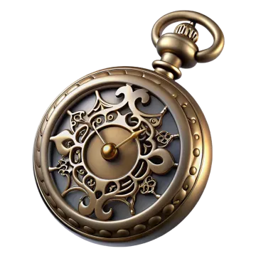 a gold pocket watch with gears on it