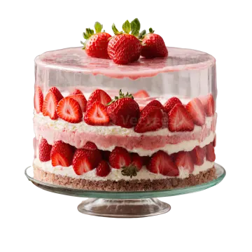 a cake with strawberries on top of it