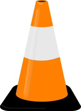 a traffic cone on a white background