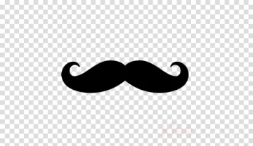 a black and white mustache on a transparent background