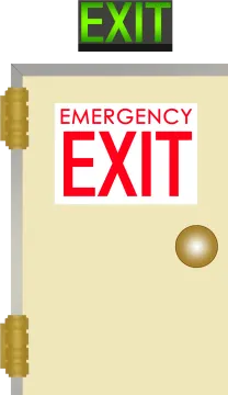 an exit sign with the words emergency exit