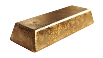 a gold bar on white background