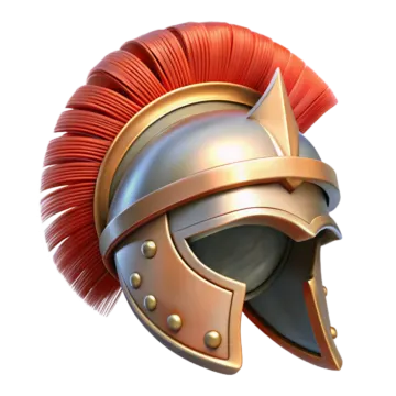 a spartan helmet with red hair