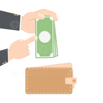 a person putting money into a wallet