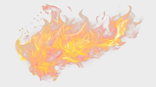 fire on a white background
