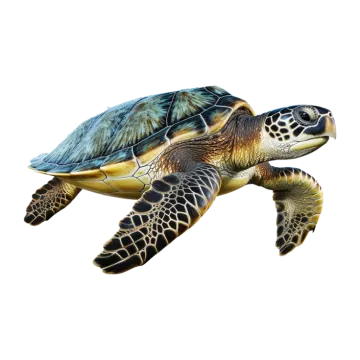 a green sea turtle swimming in the ocean