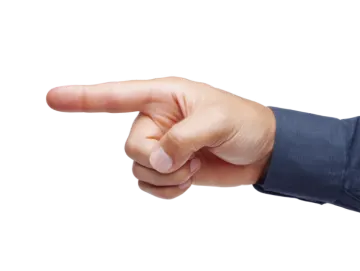a person pointing their finger at the camera