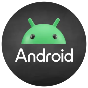 the android logo on a black background