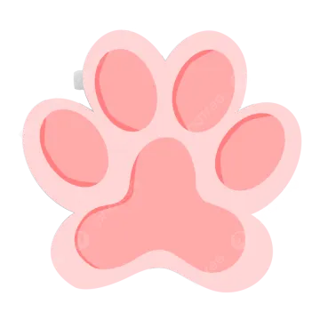 a pink paw on a white background