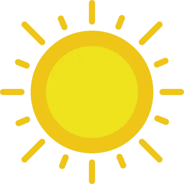 a yellow sun on a white background