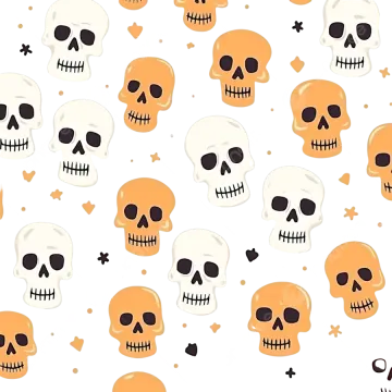 a bunch of skulls on a white background