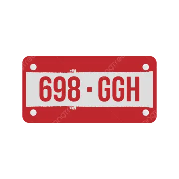 a red and white license plate with the word hoo