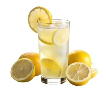 a glass filled with lemons and lemon slices