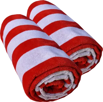 two red and white towels on a white background