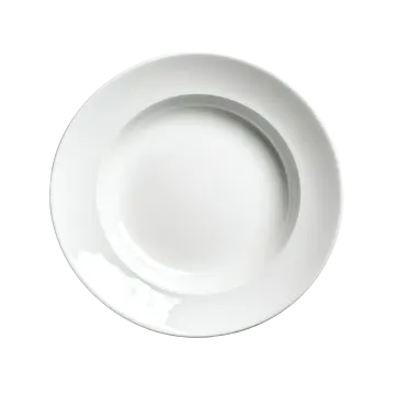 an empty white plate on a white background