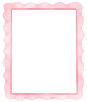 a pink watercolor frame on a white background
