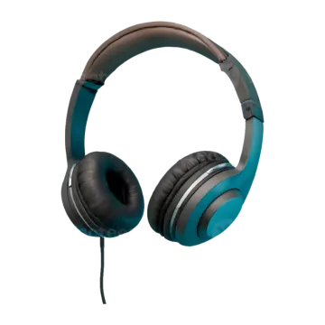 a pair of headphones on a white background