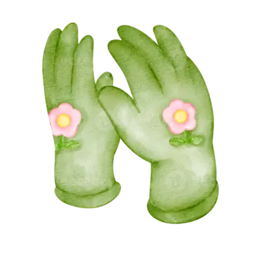 a pair of green cactus hands with pink flowers