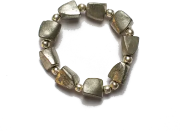 a bracelet made out of silver and gold