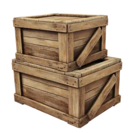 three wooden crates stacked on top of each other crates